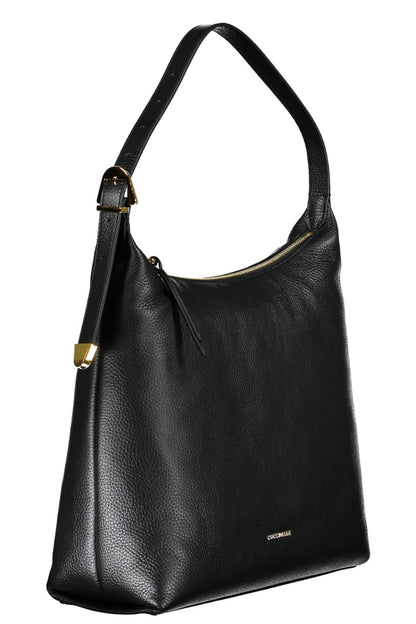 Bolso de hombro elegante de piel negra de Coccinelle