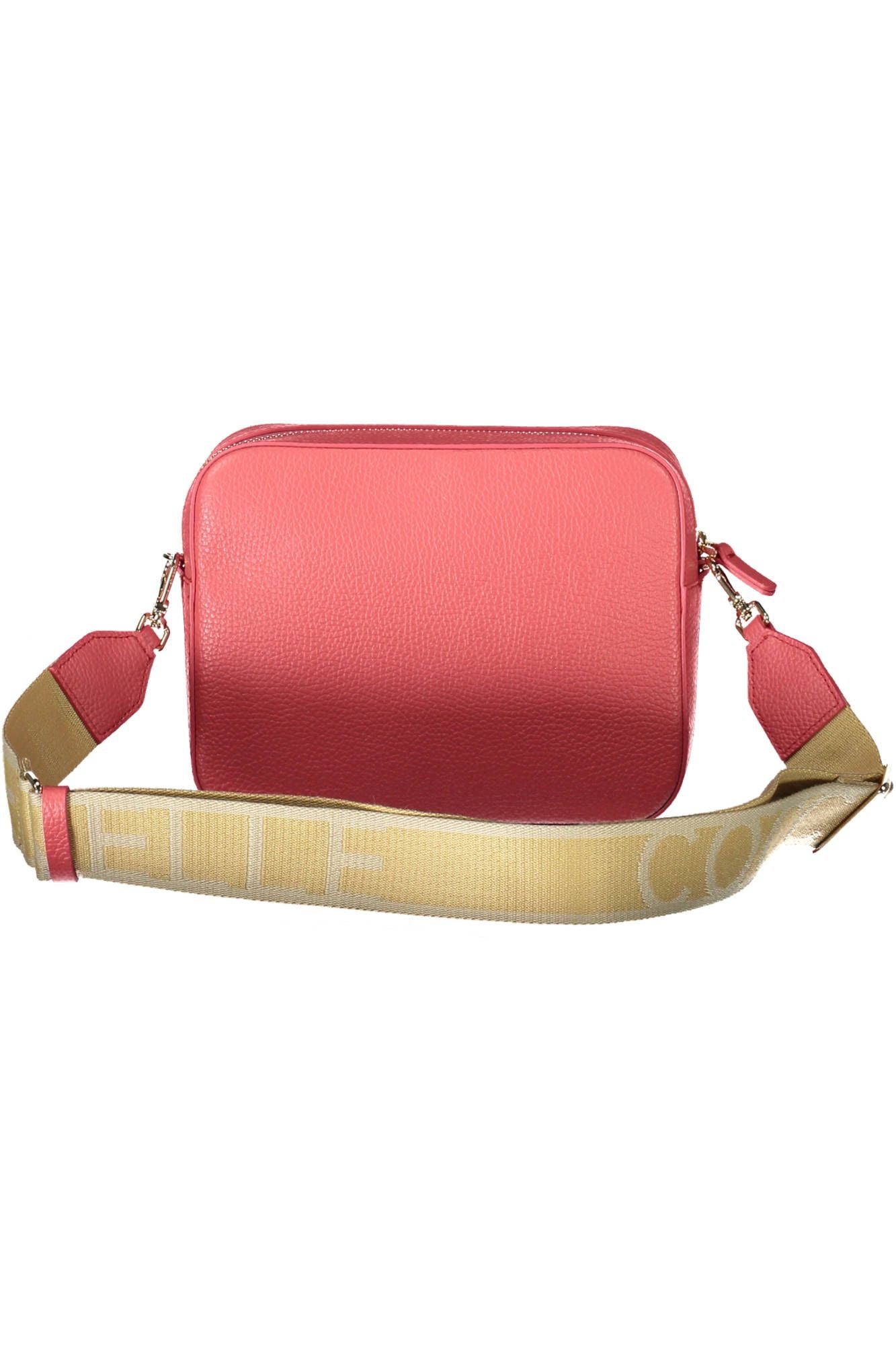 Bolso de mano de piel rosa elegante con detalles de logotipo de Coccinelle