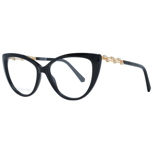 Elegantes gafas de diseño con forma de ojo de gato en color negro de Swarovski
