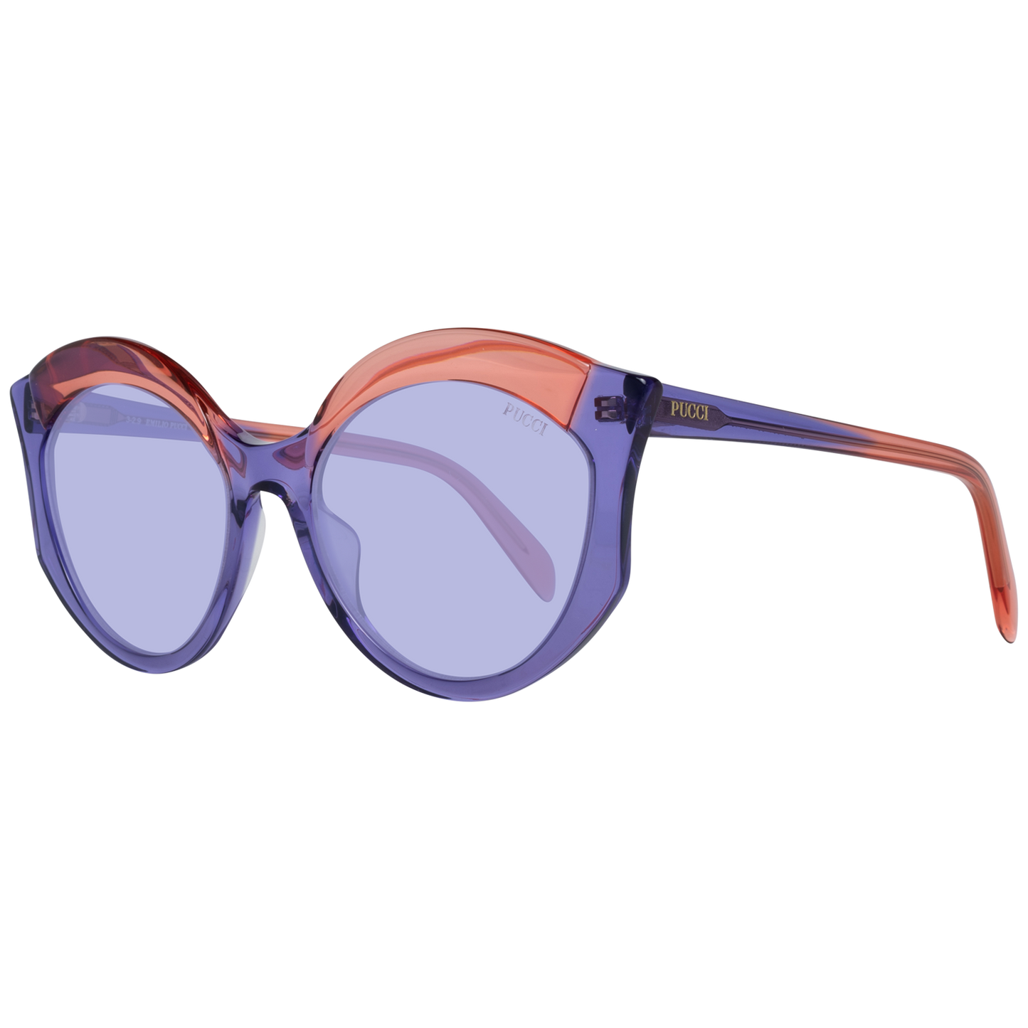 Gafas de sol elegantes con diseño de mariposa en color morado de Emilio Pucci