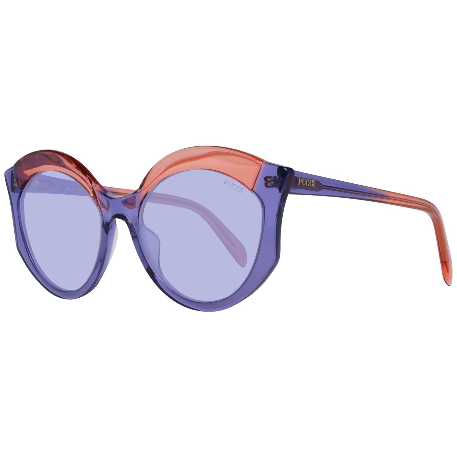 Gafas de sol elegantes con diseño de mariposa en color morado de Emilio Pucci