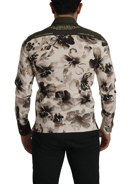 Dolce & Gabbana Floral Print Casual Cotton Shirt