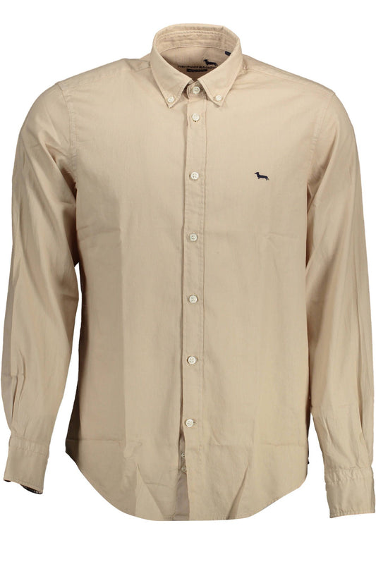 Camisa elegante de algodón beige con detalles en contraste de Harmont &amp; Blaine