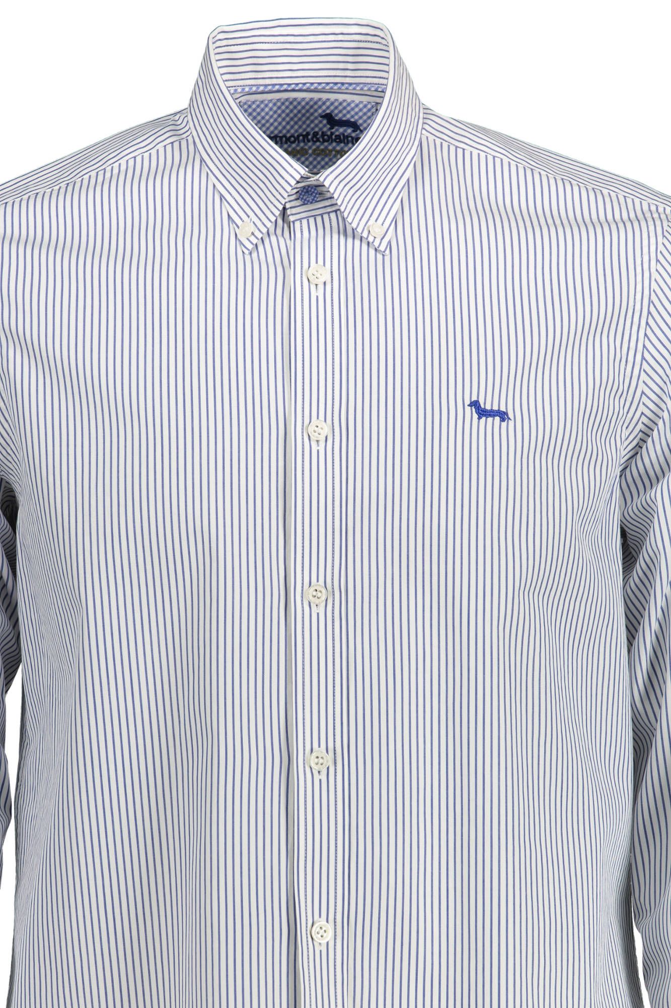 Camisa elegante de algodón de manga larga azul Harmont &amp; Blaine