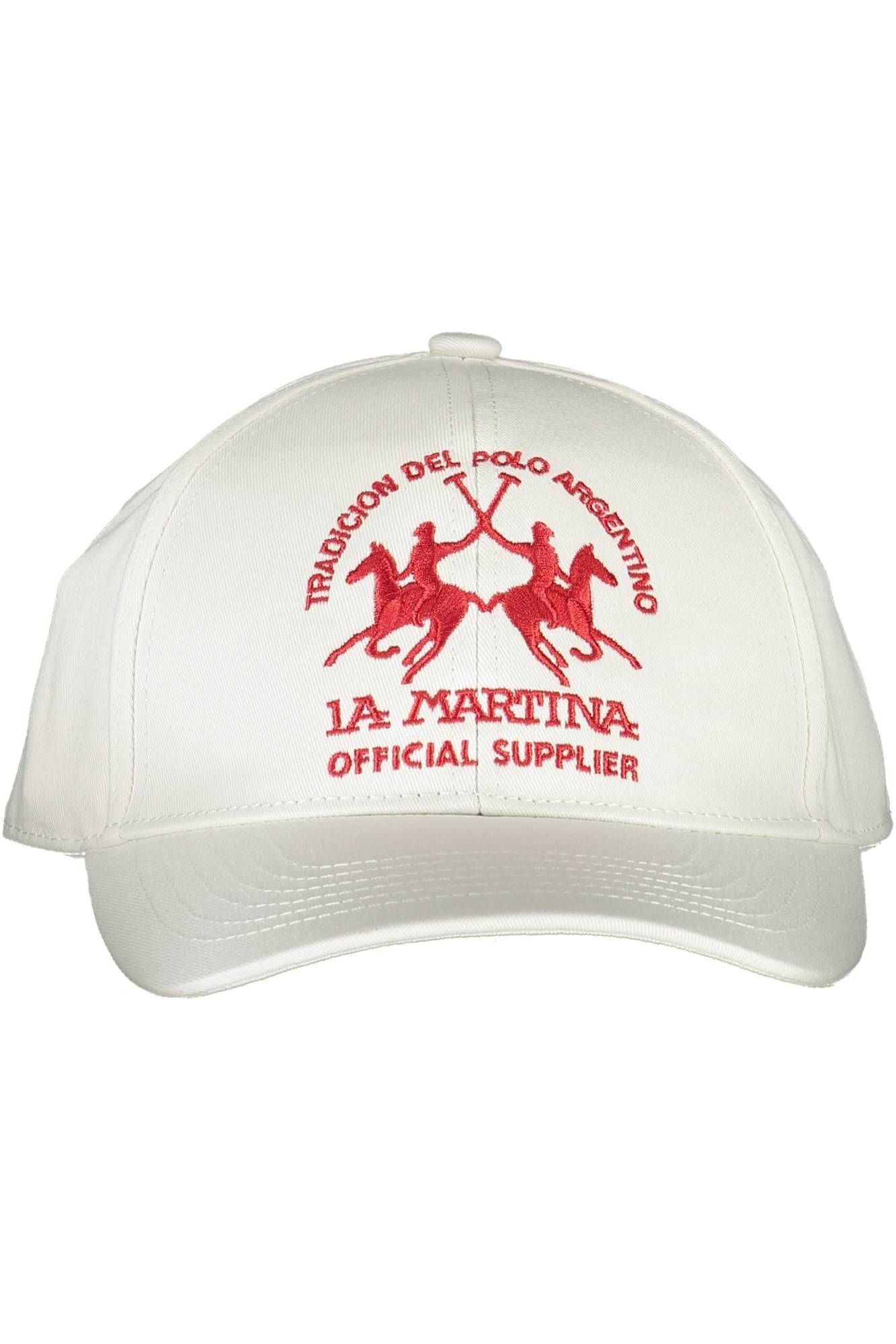 Elegante sombrero con visera y logotipo bordado de La Martina