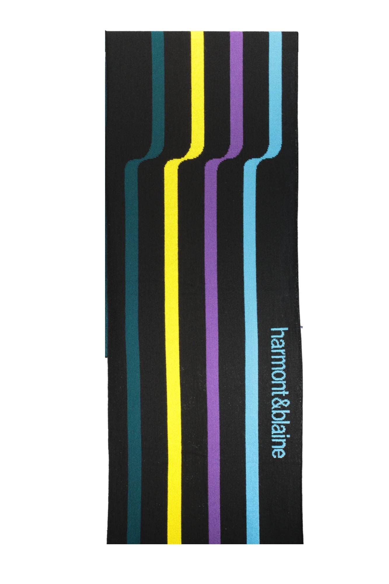 Bufanda elegante de mezcla de lana negra con detalle de bordado de Harmont &amp; Blaine