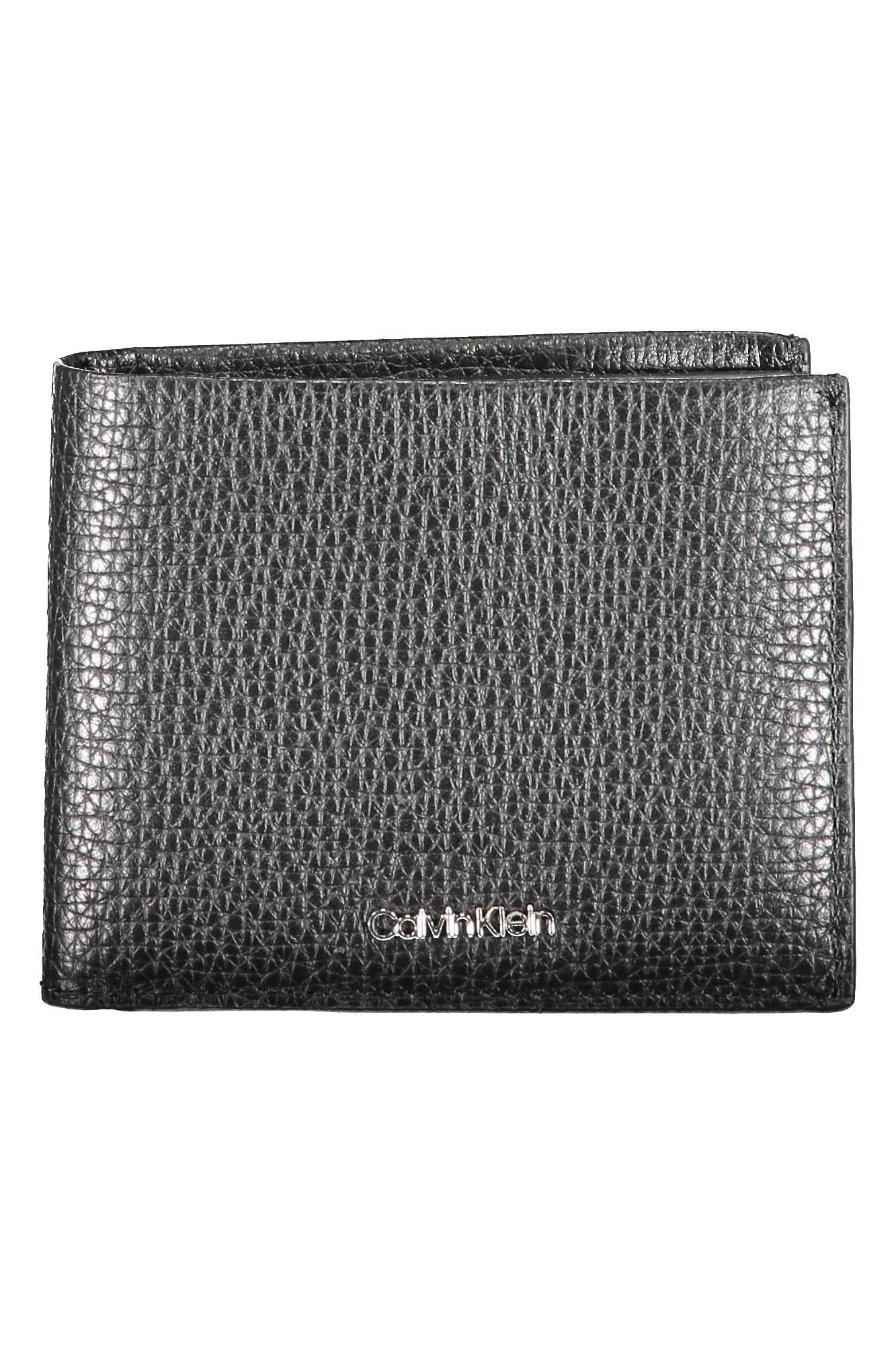 Cartera RFID de cuero negro elegante de Calvin Klein