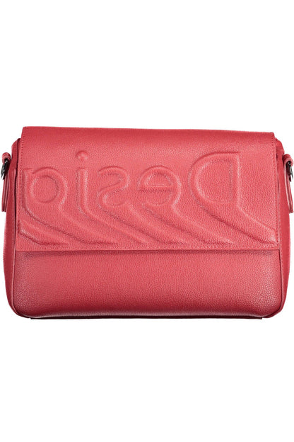 Bolso de hombro con detalle en contraste en rojo elegante de Desigual