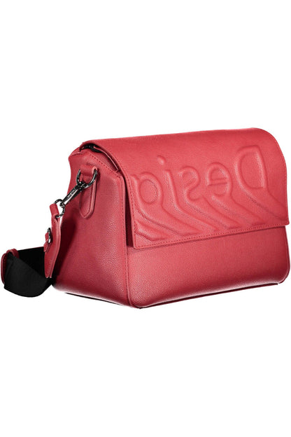 Bolso de hombro con detalle en contraste en rojo elegante de Desigual