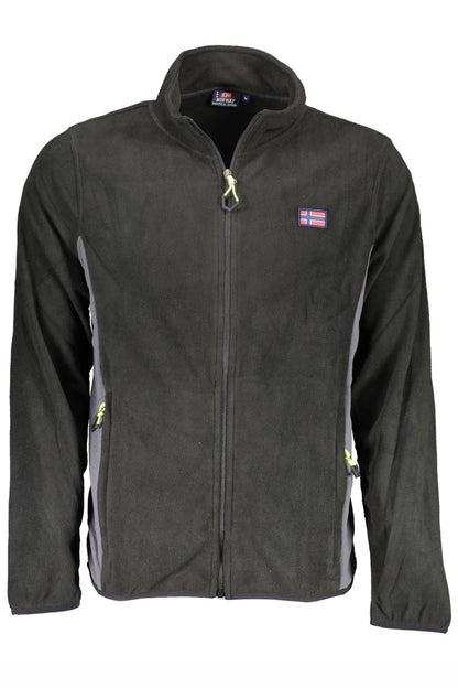 Sudadera elegante de manga larga con cremallera negra de Noruega 1963