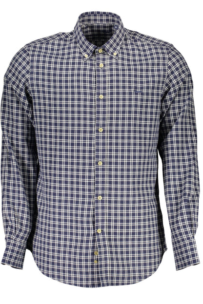 Camisa elegante de algodón azul con puños en contraste de Harmont &amp; Blaine