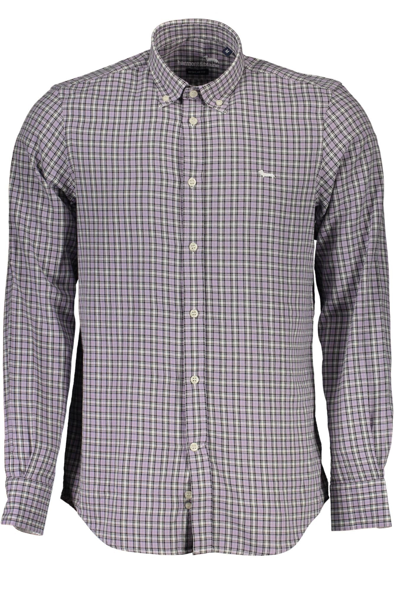 Camisa elegante de manga larga de algodón morado de Harmont &amp; Blaine