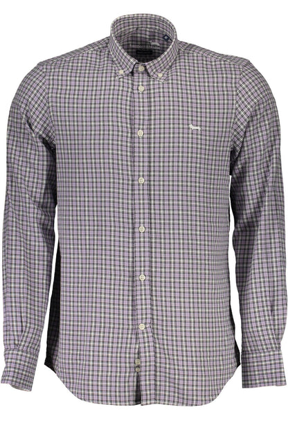 Camisa elegante de manga larga de algodón morado de Harmont &amp; Blaine