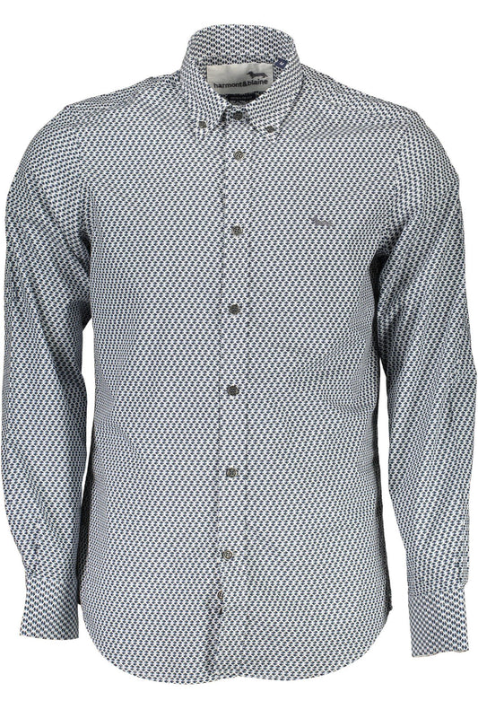 Camisa elegante de manga larga de corte regular en color azul de Harmont &amp; Blaine