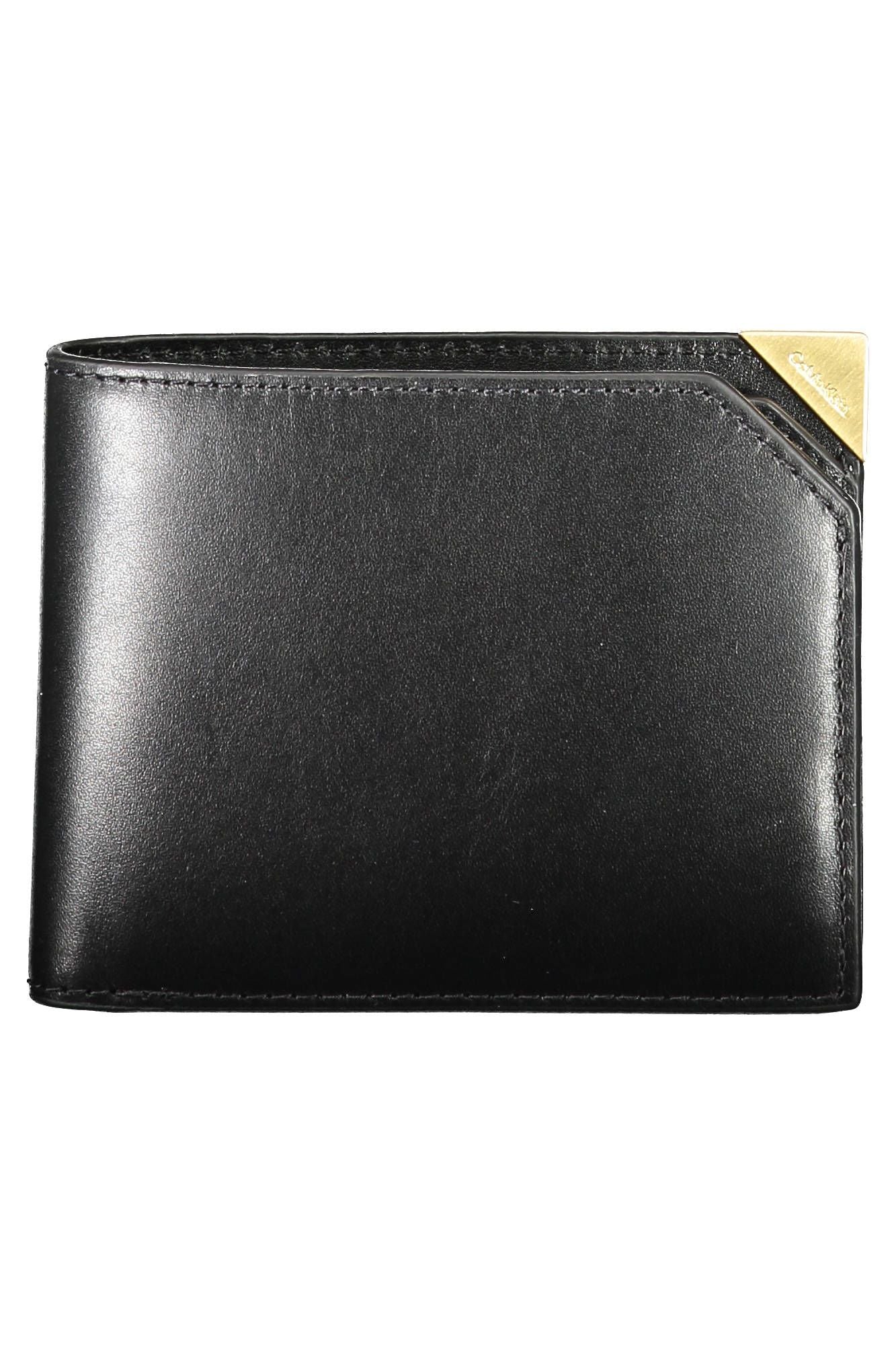 Cartera elegante de cuero negro con bloqueo RFID de Calvin Klein