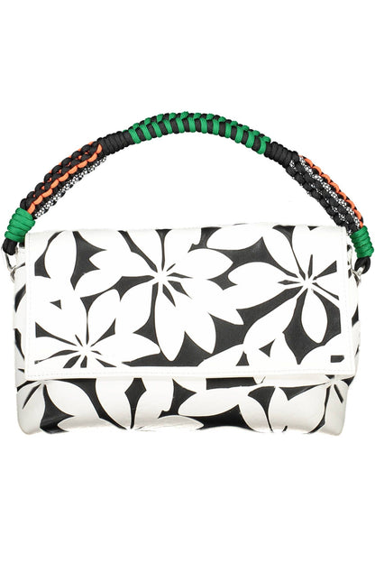 Bolso de hombro con detalle en contraste en blanco y elegante de Desigual