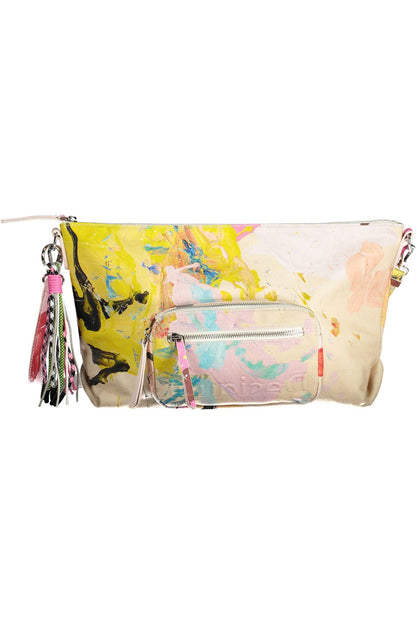 Bolso de hombro con detalle en contraste en blanco y elegante de Desigual