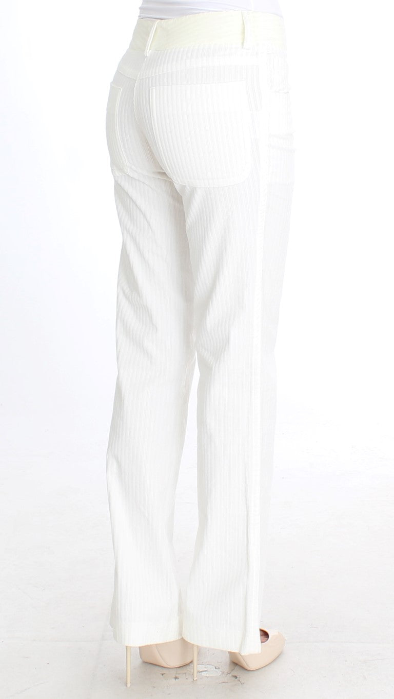 Pantalones rectos elegantes de rayas blancas de Ermanno Scervino