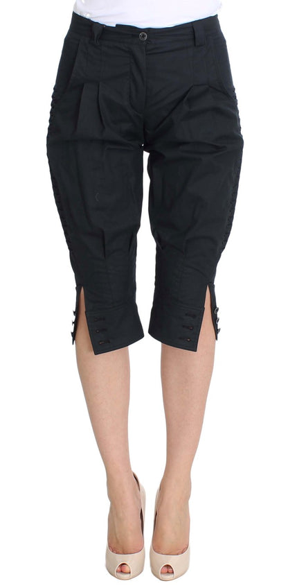 Ermanno Scervino Chic Pantalones Casuales De Algodón Azul