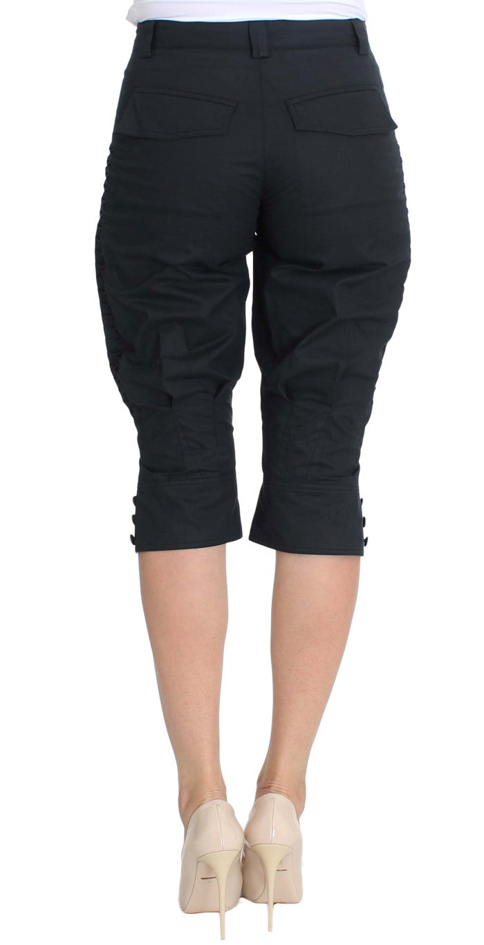 Ermanno Scervino Chic Pantalones Casuales De Algodón Azul