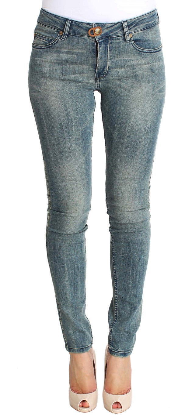 PLEIN SUD Chic Slim Skinny Denim lavado azul