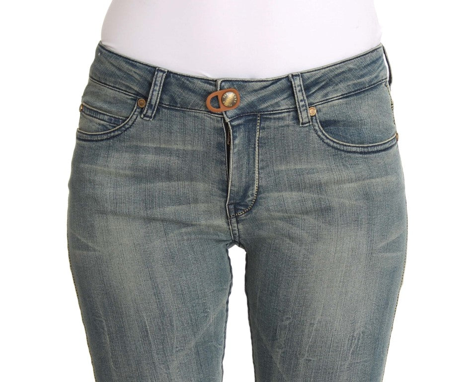 PLEIN SUD Chic Slim Skinny Denim lavado azul