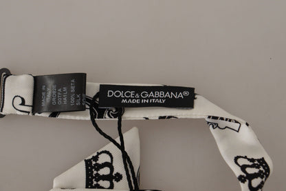 Pajarita elegante de seda con estampado de corona de Dolce &amp; Gabbana