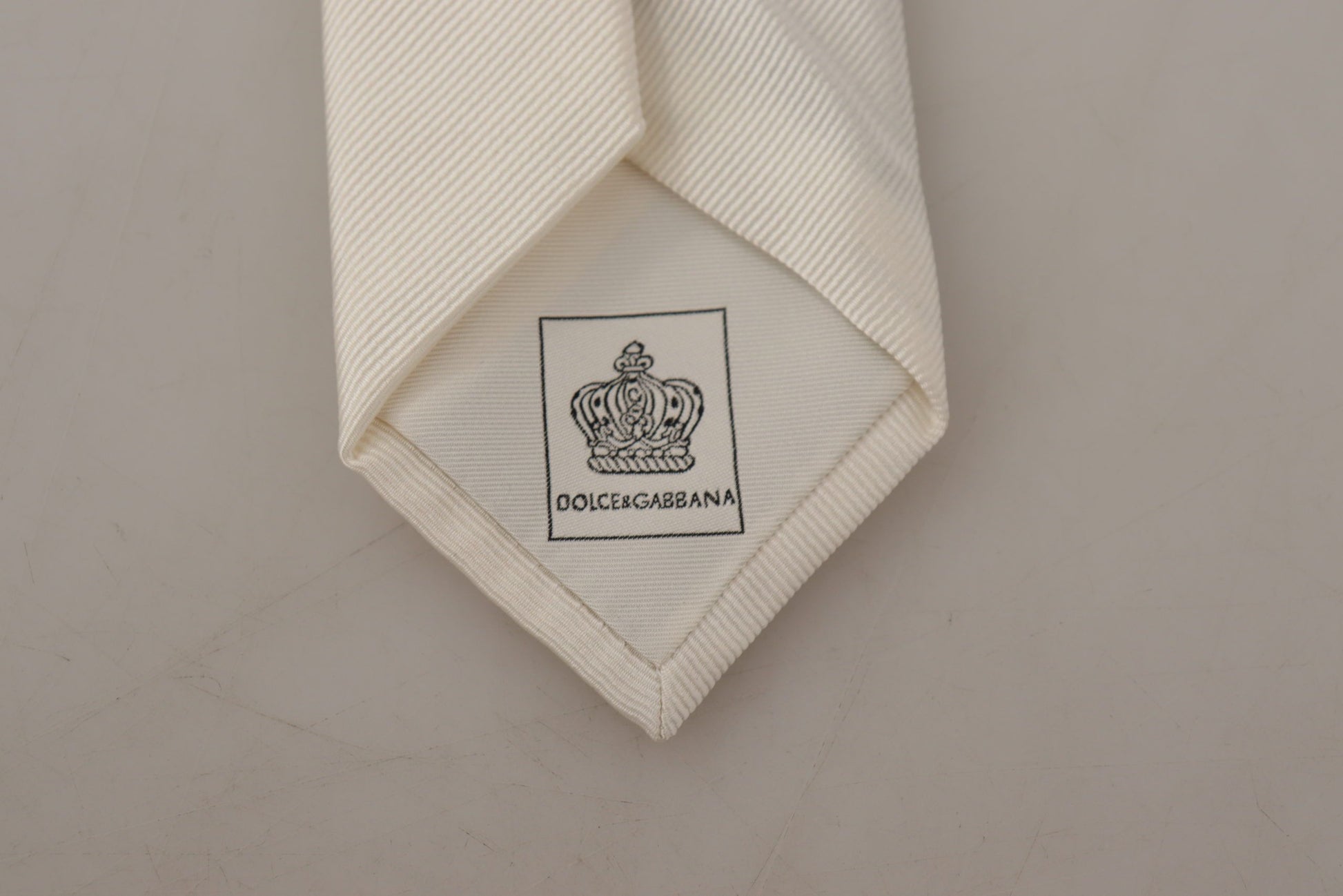 Corbata elegante de seda blanca para hombre de Dolce &amp; Gabbana