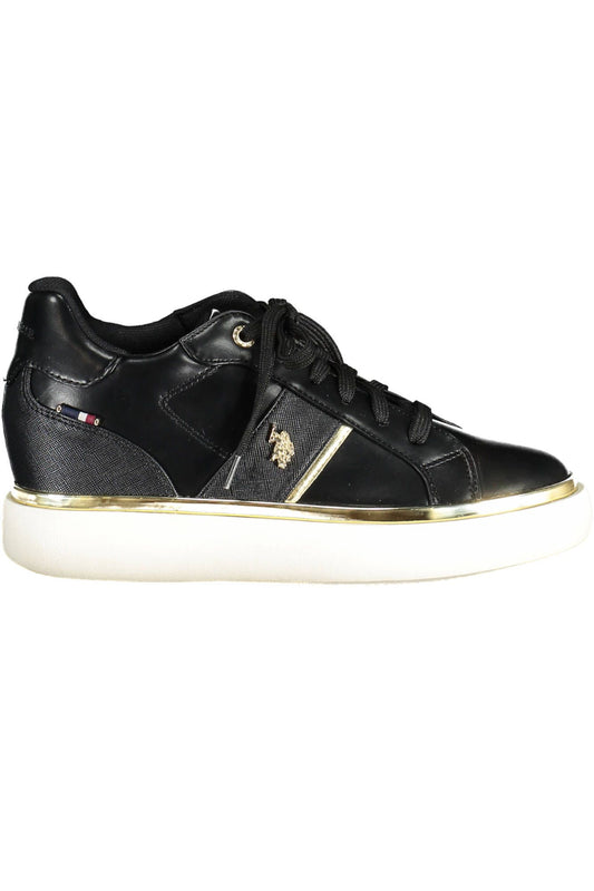 US POLO ASSN. Zapatillas elegantes negras con cordones y detalle de logotipo