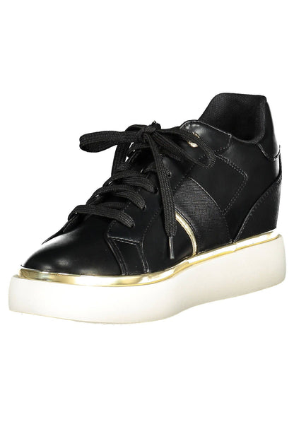 US POLO ASSN. Zapatillas elegantes negras con cordones y detalle de logotipo