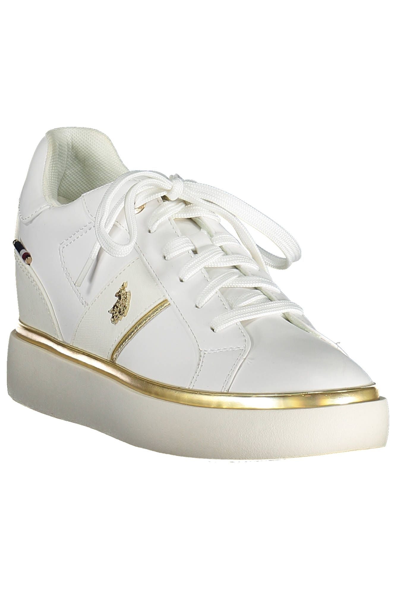 US POLO ASSN. Zapatillas elegantes blancas con cordones y detalle de logotipo