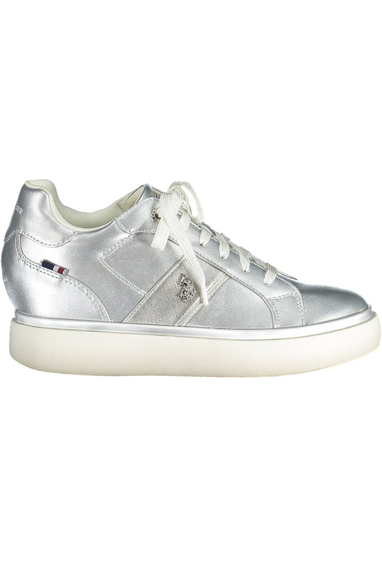 US POLO ASSN. Zapatillas deportivas plateadas con cordones y detalle de logotipo