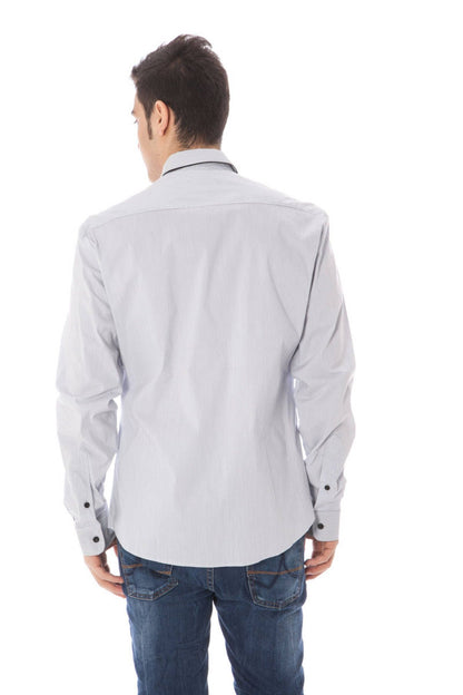 Camisa elegante de manga larga azul claro de traje nacional