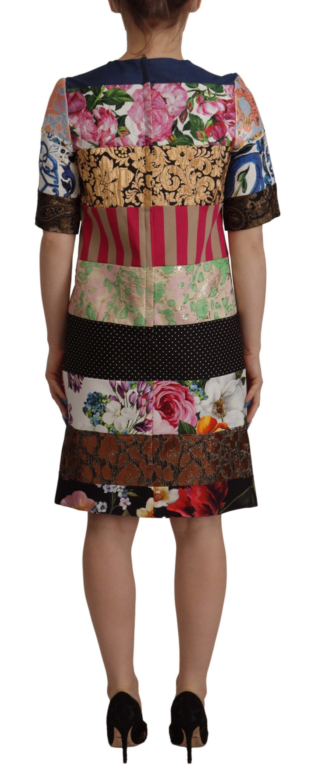 Vestido minivestido con diseño de patchwork de Dolce &amp; Gabbana: elegancia multicolor