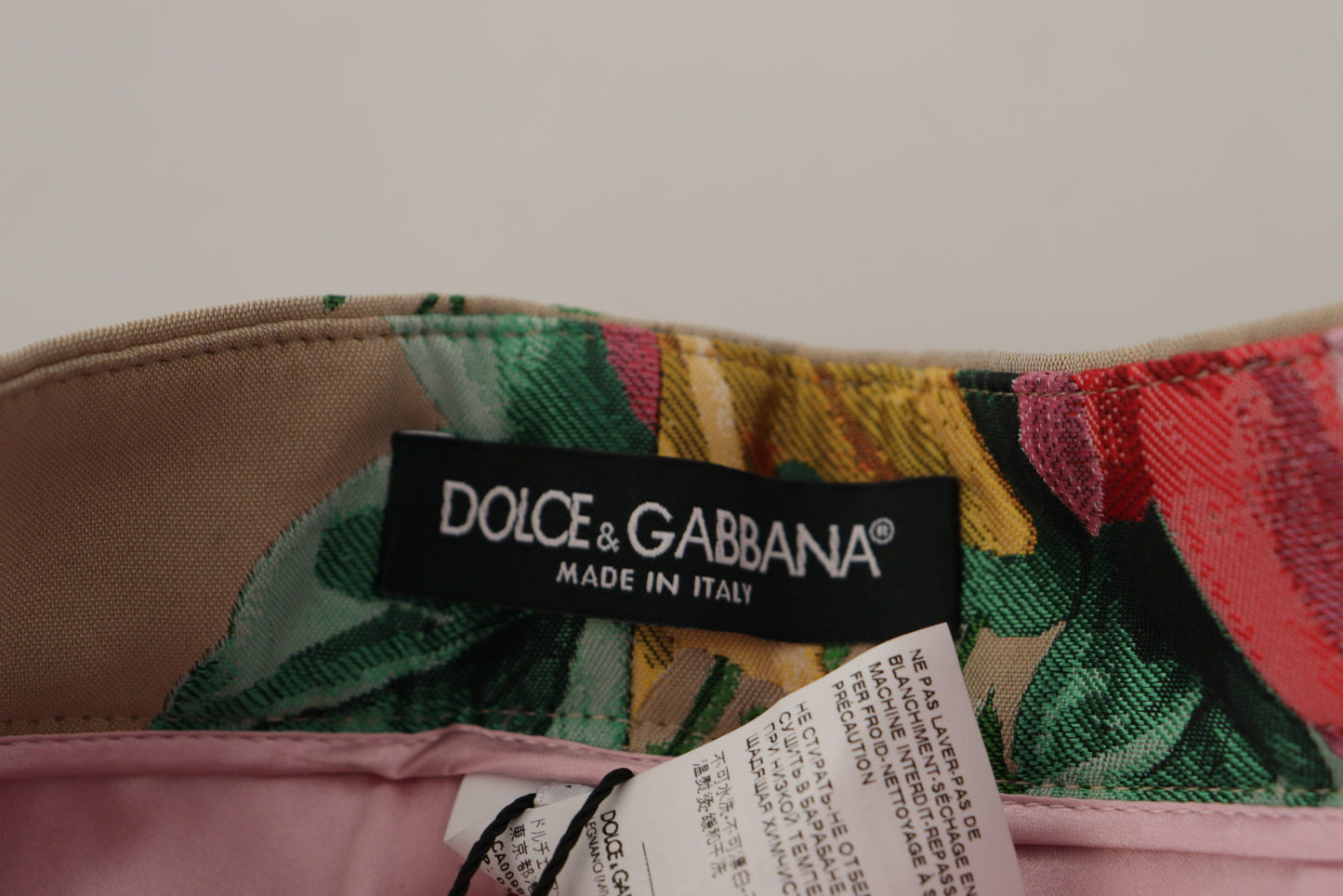 Pantalones de vestir de cintura alta con estampado floral de Dolce &amp; Gabbana