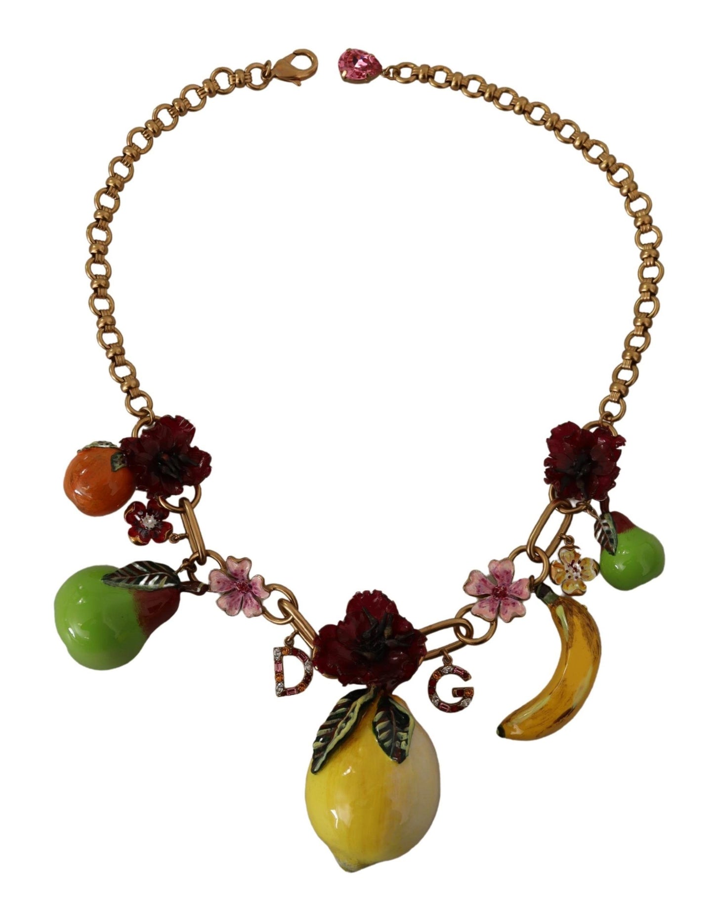 Collar con fruta siciliana elegante y dorado de Dolce &amp; Gabbana