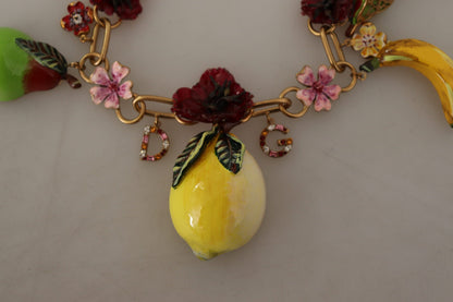 Collar con fruta siciliana elegante y dorado de Dolce &amp; Gabbana