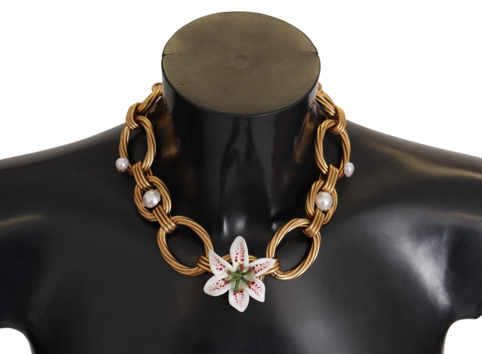 Collar elegante con colgante de flor de lirio dorado de Dolce &amp; Gabbana