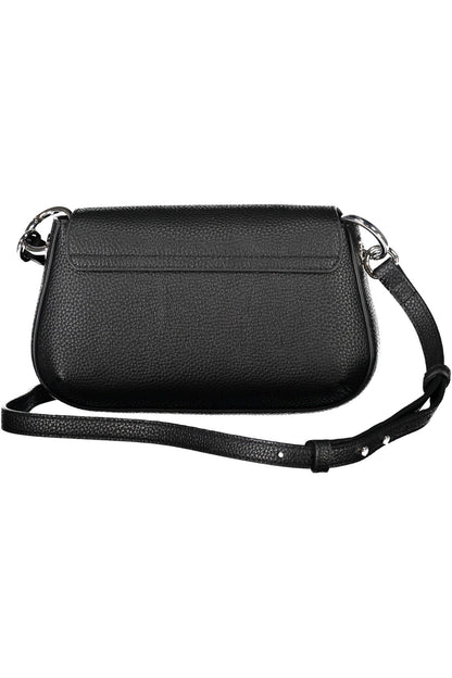 Bolso de hombro elegante de color negro con cierre de logotipo de Tommy Hilfiger