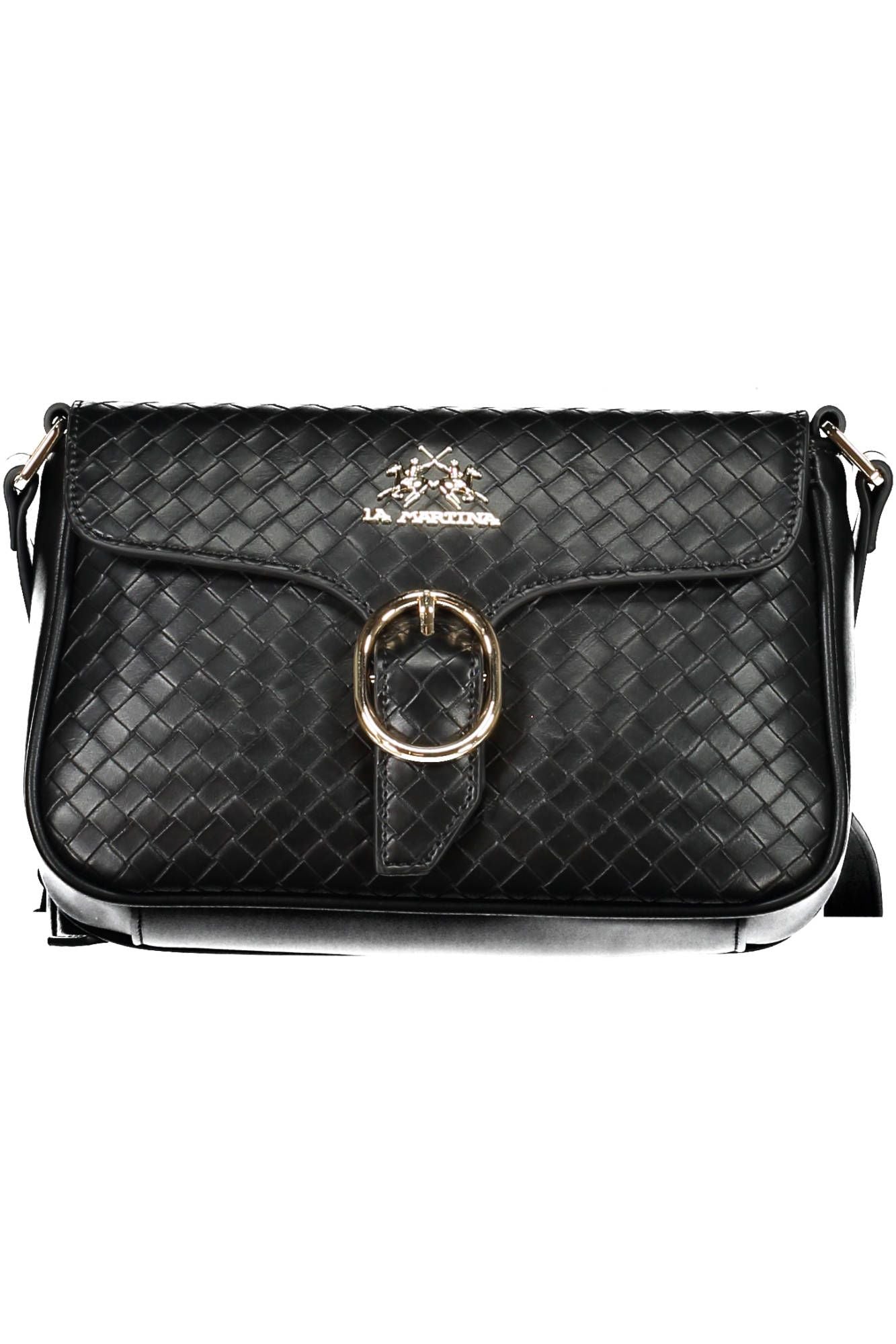 Bolso de hombro elegante negro con detalles en contraste La Martina