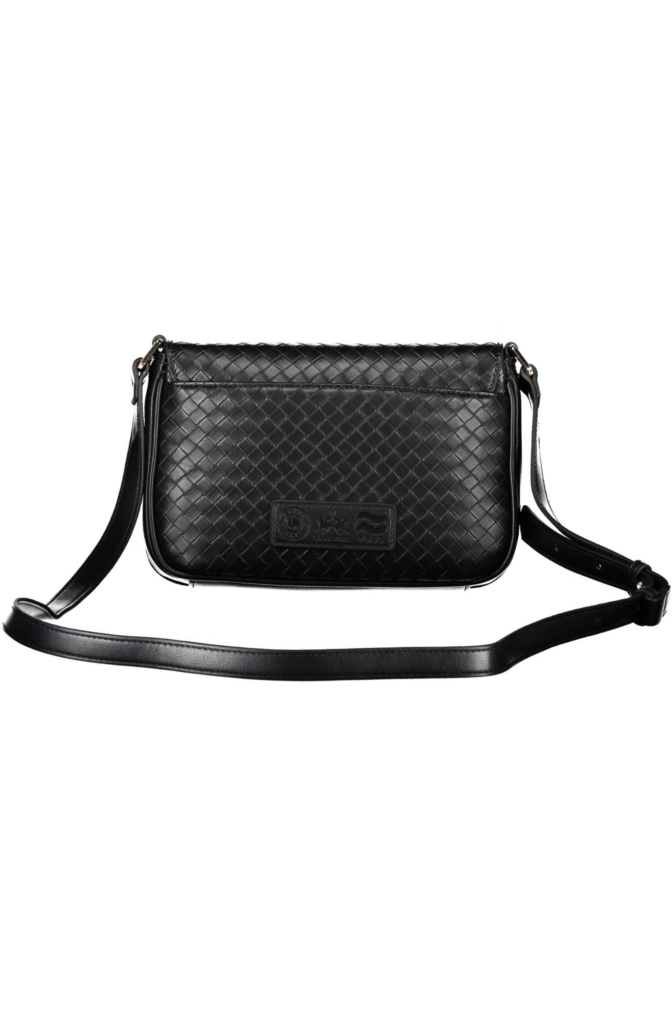 Bolso de hombro elegante negro con detalles en contraste La Martina