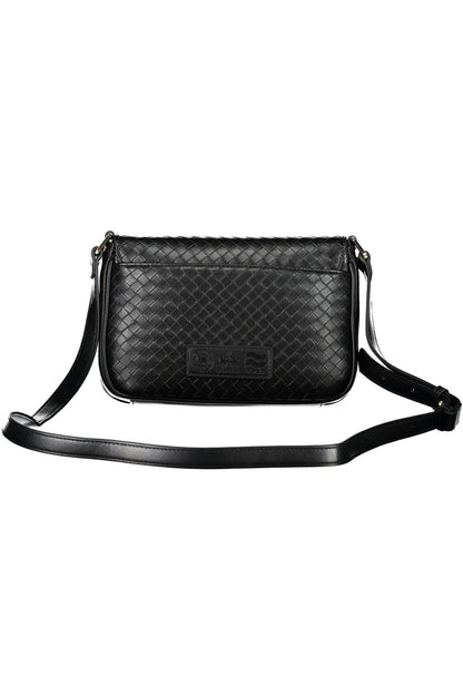 Bolso de hombro elegante negro con detalles en contraste La Martina