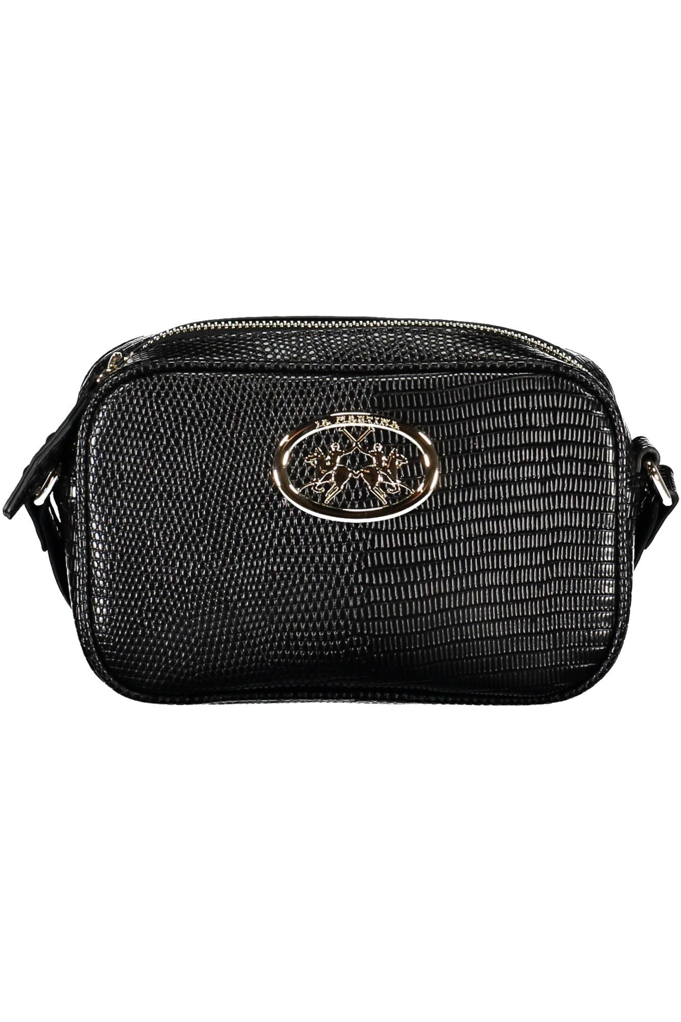 Bolso de hombro elegante negro con detalles en contraste de La Martina