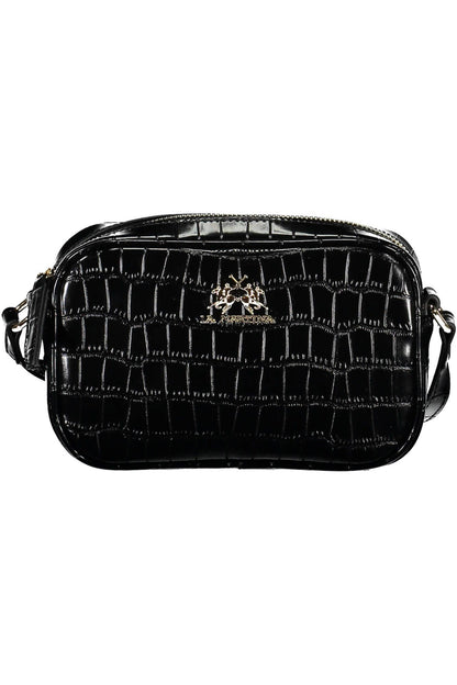 Bolso de hombro ajustable elegante negro La Martina