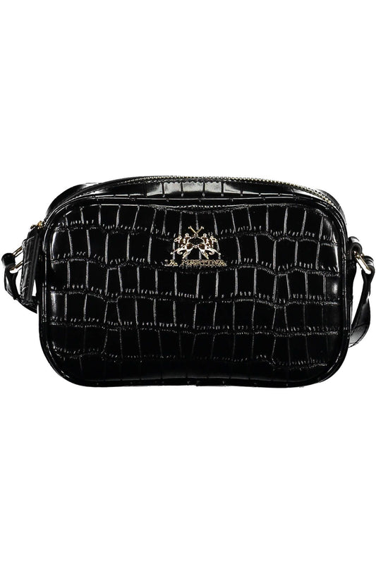 Bolso de hombro ajustable elegante negro La Martina
