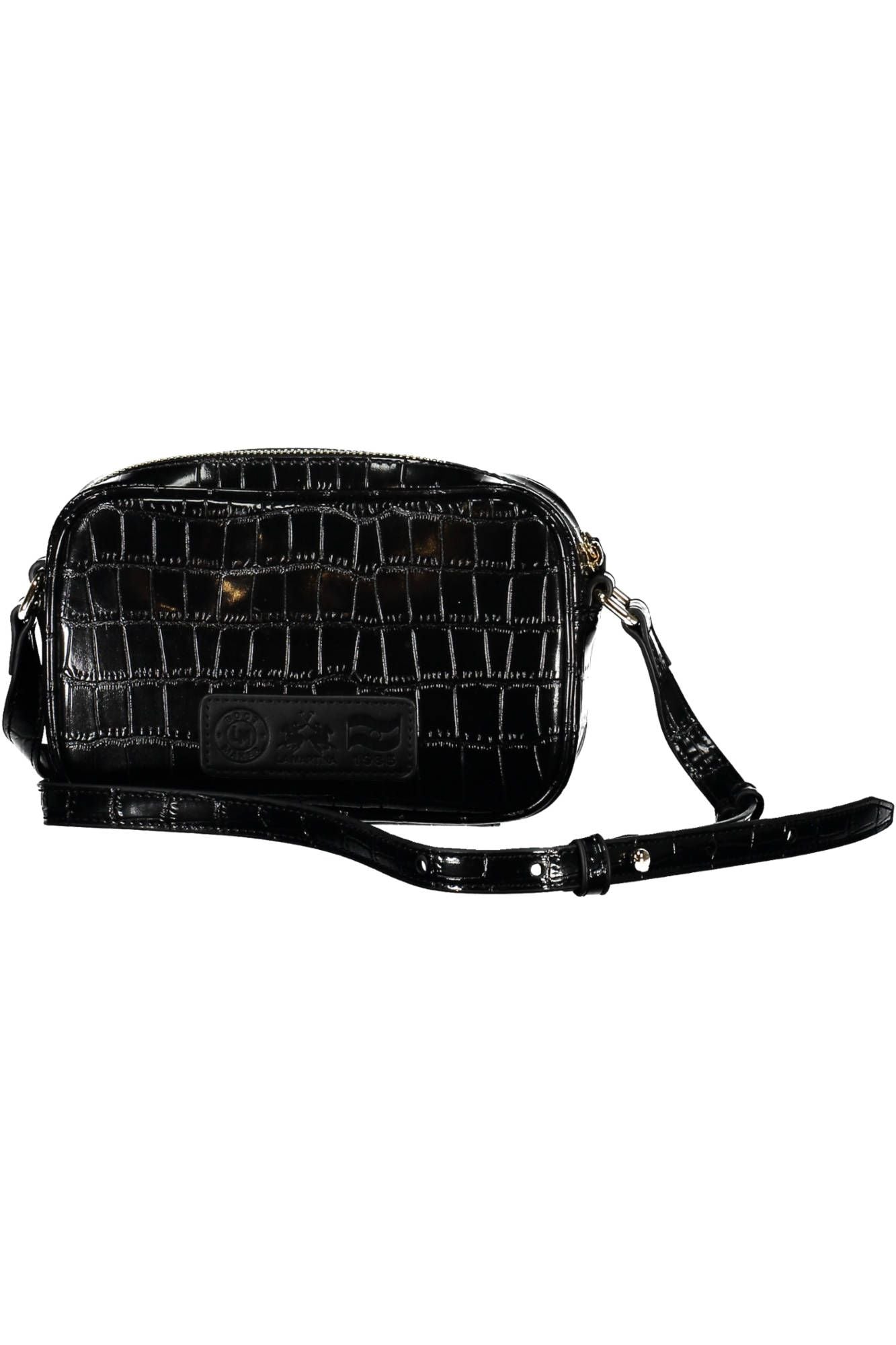 Bolso de hombro ajustable elegante negro La Martina