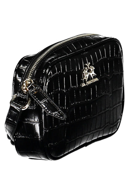 Bolso de hombro ajustable elegante negro La Martina