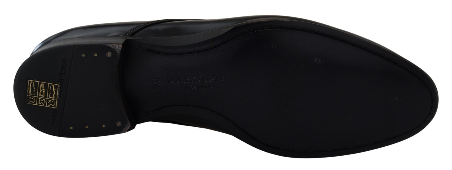 Zapatos Derby elegantes de piel negra de Dolce &amp; Gabbana