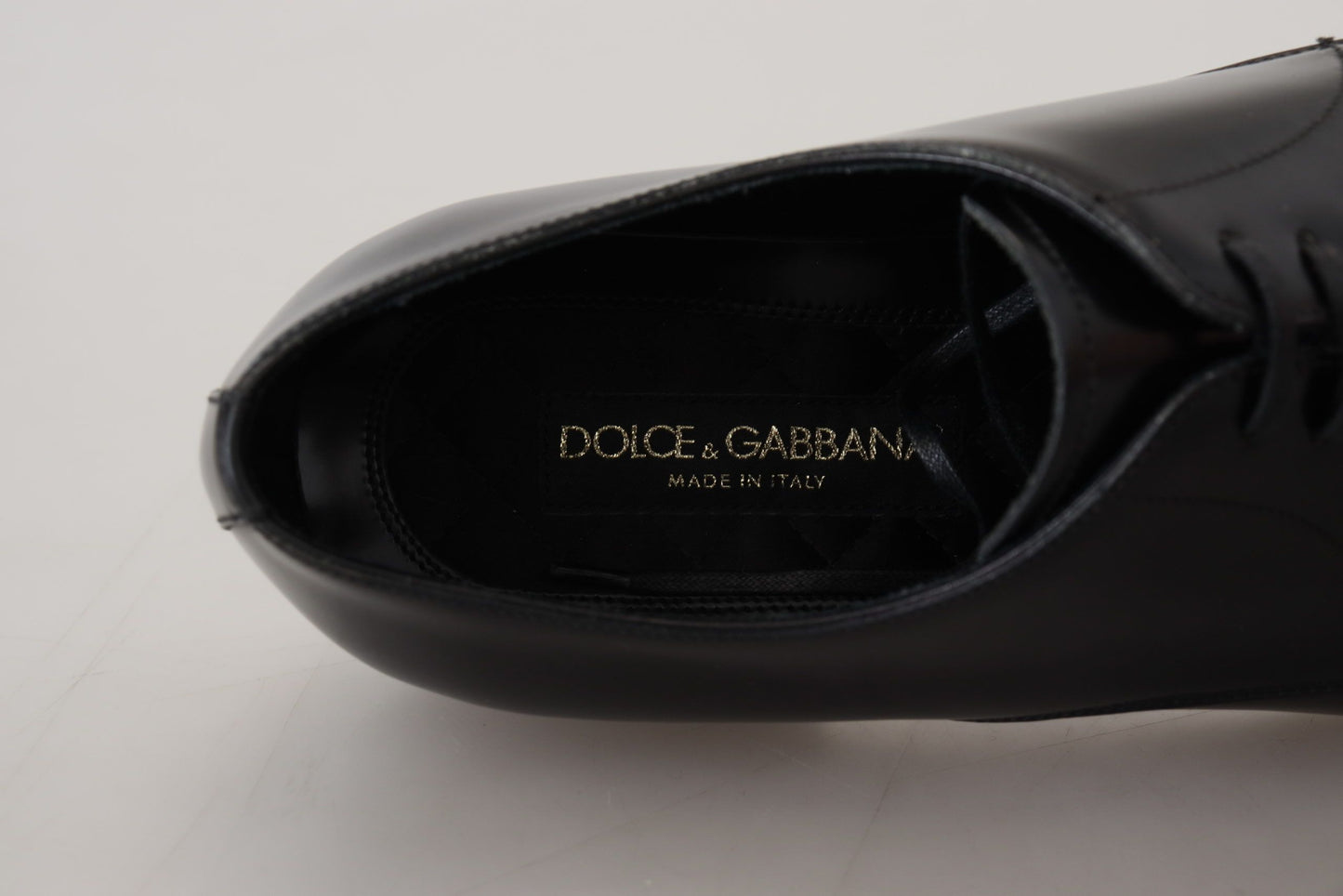 Zapatos Derby elegantes de piel negra de Dolce &amp; Gabbana