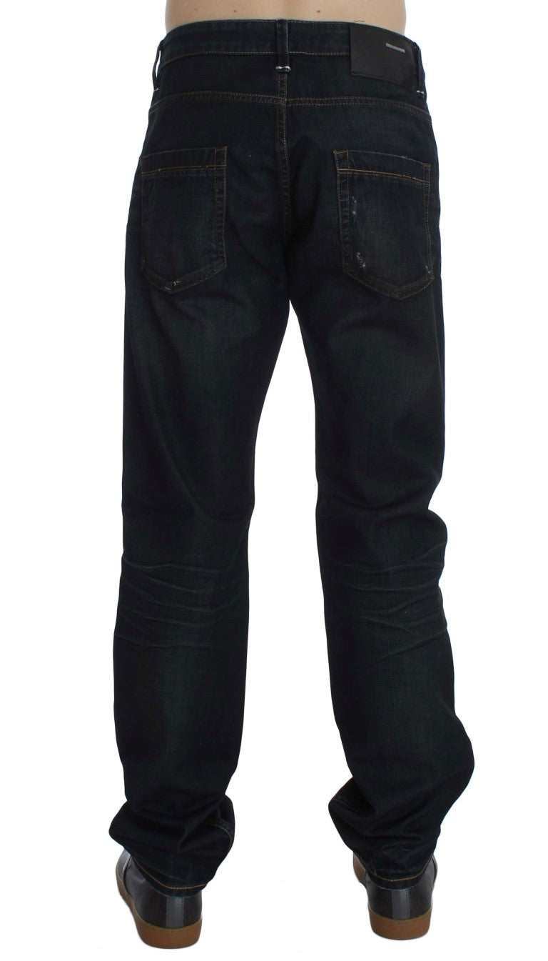 Acht Elegant Straight Fit Dark Blue Jeans